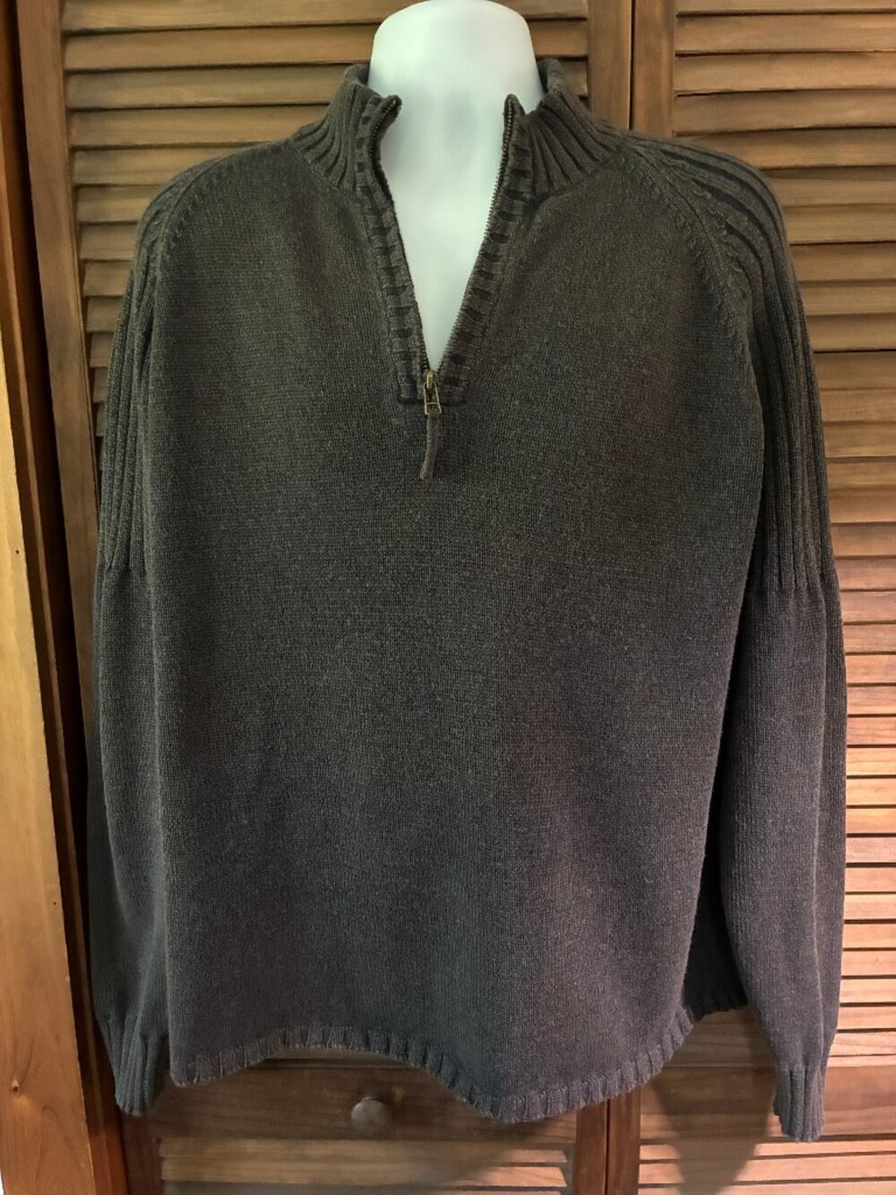 Vintage The Territory Ahead Men's Wool Blend Half-Zip Sweater (L)